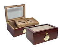 Prestige Import Group - Berkeley Glass Top Humidor - Capacity: Up to 100 - Color: Cherry