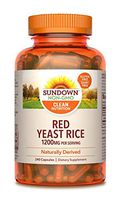 Sundown Red Yeast Rice 1200 mg Capsules (240 Count), Naturally Derived, Gluten Free, Dairy Free, Non-GMO, No Artificial Flavors (Packaging May Vary)