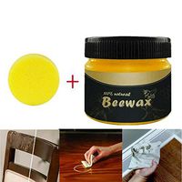 Wood Seasoning Beewax Traditional Beeswax Polish for Wood Furniture 1Pack (Beewax + Scrub Sponge)