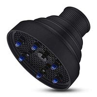 Travel Hair Dryer Diffuser Collapsible for Profession Blow Natural Wavy Fine Thick Hair; Fits Blow dryers with up to 2"Nozzle 2019-Black