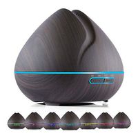 ZZHK 550ml Aromatherapy Essential Oil Diffuser,Ultrasonic Adjustable Mist Modes 7 Color LED Light for Home Air Humidifier,Dark Wood Grain,16W