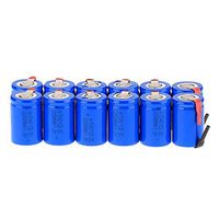 Anmas Power 12PCS Ni-Cd 4/5SubC 1.2V 2200mAh Rechargeable Battery with Tab (12pcs, Blue)