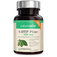 NatureWise 5-HTP Max Potency 200mg | Mood Support, Natural Sleep Aid & Helps Curb Appetite | Delayed Release Capsules Easy on The Stomach | Enhanced w/ Vitamin B6 | Non-GMO [1 Month Supply - 30 Count]