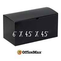 OfficeMax Gift Boxes - 6" x 4.5" x 4.5", Glossy Black (100 Piece Case) (Gloss Black)