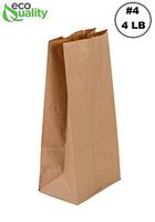 EcoQuality 500 Brown Kraft Paper Bag (4 lb) Small - Paper Lunch Bags, Small Snacks, Gift Bags, Grocery, Merchandise, Party Bags (4 7/8 x 3 x 10 in.) (4 Pound Capacity)