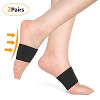 exeblue Arch Compression Sleeve for Plantar Fasciitis,Foot Arch Supports for Women & Men,Flat Feet Elastic Bandage Foot Brace(2 Pairs-Black Size S/M)