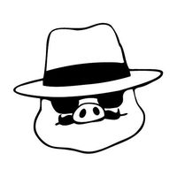 Porco Rosso Animated 5.5" Cute Pig Head SD Studio GhibliCartoon Stickers Symbol Decorative Die Cut Decal for Cars Tablets Laptops Skateboard - Black Color