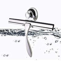 Lolicute Wiper with Suction Hook Shower Glass Door Squeegee Stainless Steel Glass Window Squeegee Cleaner Shower Bathroom Mirror Rubber All-Purpose Squeegee for Bathroom,Kitchen,Car