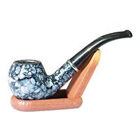 JTYP Marble-Like Resin Pipe Acrylic Filter Curved Handle Pipe Smoking Set(Without Bracket)