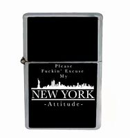New York Attitude Funny Flip Top Oil Cigarette Lighter