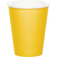 Creative Converting Celebrations 96-Count 9 oz. Hot/Cold Cups, School Bus Yellow - 315208