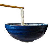 ENYI Creative Japanese Retro Glaze Color Thread Ceramic Bowl Home Large Soup Bowl Noodle Bowl Fruit Bowl