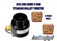 Audiopipe ATQ-1550 1 Pair Black 1" 500W 4 Ohm Titanium Car Audio Bullet Bike Glide Super Tweeter