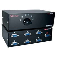 QVS CA298-6S HD15 VGA/SXGA Premium Manual Switch - 1280 x 1024 - SXGA - 6 x 11 x VGA Out