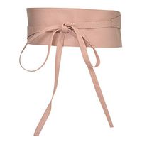 Tomppy Women Leather Belt Fashion Soft Faux PU Leather Self Tie Wrap Obi Waist Band Belt for Dresses (Free, Pink)