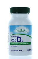 Vitamin D3 1000IU Supplement 300 Softgels Cholecalciferol Healthy Bones Nutrient