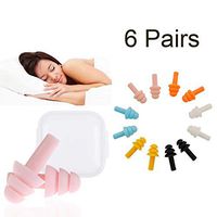 6 Pairs Ear Plugs Noise Cancelling - NRR 32, Waterproof, Hypoallergenic - Ultra Comfortable Noise Reduction Silicone Earplugs Hearing Protection for Concerts, Swimming, Airplanes, Snoring