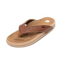 Revs Premium Acupressure & Reflexology Massage Classic Flip Flops in Brown - Unisex, 23cm. Boost Health, Relieve Pain Natural-Drug-Free Therapy Shoes.