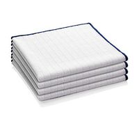 E-Cloth Wash & Wipe Microfiber Dish Cloths, White with Blue Trim, 4 Count
