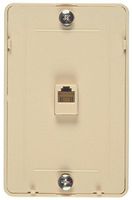 Allen Tel Products AT229 Single Gang, 1 Port, Contains Three 6 Position, 4 Conductor Modular Jacks Wall Telephone Outlet Jack, Plastic, Ivory