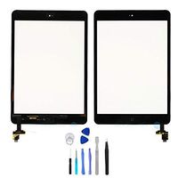 BESTeck Replacement Screen Digitizer Compatible for Apple iPad Mini 1 A1432 A1454 A1455 and Mini 2 A1489 A1490 A1491 with IC Chip, Home Button, Adhesive and Tools (Black)