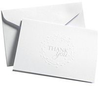 Thank You - Embossed On White