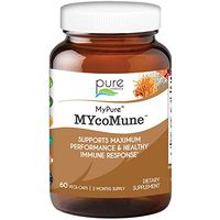 MYcoMune Immune Support Supplement - Organic Mushrooms Reishi, Lion's Mane, Cordyceps, Chaga, Shiitake, Maitake for Stress, Energy and Brain by Pure Essence- 60 Caps