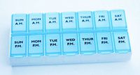 Ezy-Dose 7-Day AM/PM Pill Reminder, Colors Vary - Pack of 2