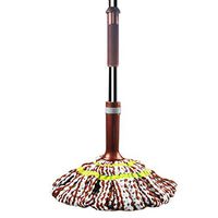 ZXW mops- Household Stainless Steel Labor-saving Rotating Mop, Card Lock Self-screw Mop Household Free Hand Washing (color : Brown, Size : 135cm)