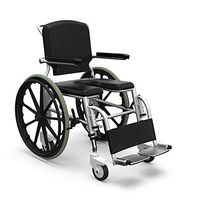 Arcatron Mobility Frido Prime SSS100 Self Propelled Shower Commode Wheelchair with Height Adjustability & Swivel Armrest - (Black)