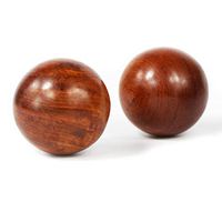 UOOOM 1 Pair Wooden Chinese Health Baoding Balls Wood Exercise Stress Hand Massage Balls (Diameter 50mm)