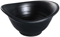 Yanco BP-3204 Black Pearl-2 Yuanbao Bowl, 3.5oz Capacity, 4.75" Diameter, Melamine, Black Color with Matting Finish, Pack of 48