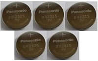 5 X Br2325 Panasonic 3 Volt Lithium Coin Cell Battery (Cr2325)