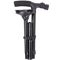 Folding Cane Dependable Ajustable Height Lightweight Folding Walking Stick Cane with Built-in LED Lights Non Slip Unisex