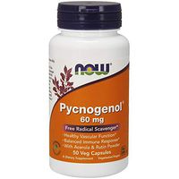 NOW Supplements, Pycnogenol 60 mg (a Unique Combo of Proanthocyanidins from French Maritime Pine) with Acerola & Rutin Powder, 50 Veg Capsules