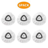 6 Pack Spin Mop Replacement Head Microfiber Mop Head Refills Easy Cleaning Mop Head Replacement.(6 Pack Spin Mop Pad)