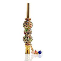 Colorful Rhinestone Beaded Cigarette Holder Alloy Hookah Mouth Diamond Arabic Shisha Narguile Filter Hookah Accessories Tips