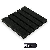 Jeash Long Trough Shape Self-Adhesive Acoustic Foam Panel Sound Stop Absorption Sponge Studio KTV Soundproof Sponge Wall Sticker Bedroom Living Room Decorative Home Decor (Black)