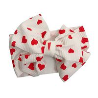 Ugthe Infant Clothing Baby Girl Big Bowknot Floral DIY Adjustable Headband Wide Hair Band Accessory - Love Heart