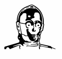 Star Wars Droid C-3PO, Black, 6 Inch, Die Cut Vinyl Decal, For Windows, Cars, Trucks, Toolbox, Laptops, Macbook-virtually Any Hard Smooth Surface