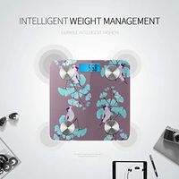 Bluetooth Body Fat Scale Ginkgo Leaves Birds Pattern Smart Wireless Scale with LCD Display Measuring Body Weight Bmi and Health Digital Scale