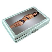 Korean Pin Up Girls Korea S8 Silver Cigarette Case Metal Wallet Id Holder King & 100's 4" X 2.75" RFID Protection
