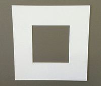 (1) 10x10 Square White Picture Mats with White Core Bevel Cut for 6x6 Pictures