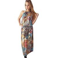 Womens Short Sleeve Floral High Low V-Neck Flowy Party Long Maxi Dress