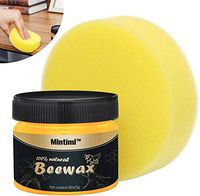 Wood Seasoning Beeswax Beeswax Polish for Wood & Furniture Natural Unscented Beeswax Furniture Wood Polish and Conditioner, 85g + Sponge