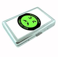 Mr Yuk Poison Metal Silver Cigarette Case Holder Box Smoking Vintage