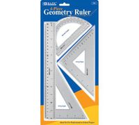 BAZIC 4-Piece Geometry Ruler Combination Sets by Bazic