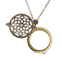 Boutiques/Magnifiers Openwork Flower Carving Openable Pendant Retro 5X Magnifying Glass Men Ladies Necklace Old Man Reading HD Optical Glasses Lens Jewelry Maps Crafts Magnifier Section,Gold