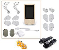 TENS Unit Pain Relief Body Massager 16 Modes Rechargeable Mini Muscle Stimulator Electronic Pulse Massager Beige Massage Shoes Palm Massage Replacement Pads