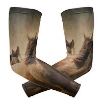 LEVEIS Painting Art Horse Arm Sleeves UV Protection for Men Women Sunblock Protective Gloves Running Golf Cycling Driving Long Arm Cover 1 Pair